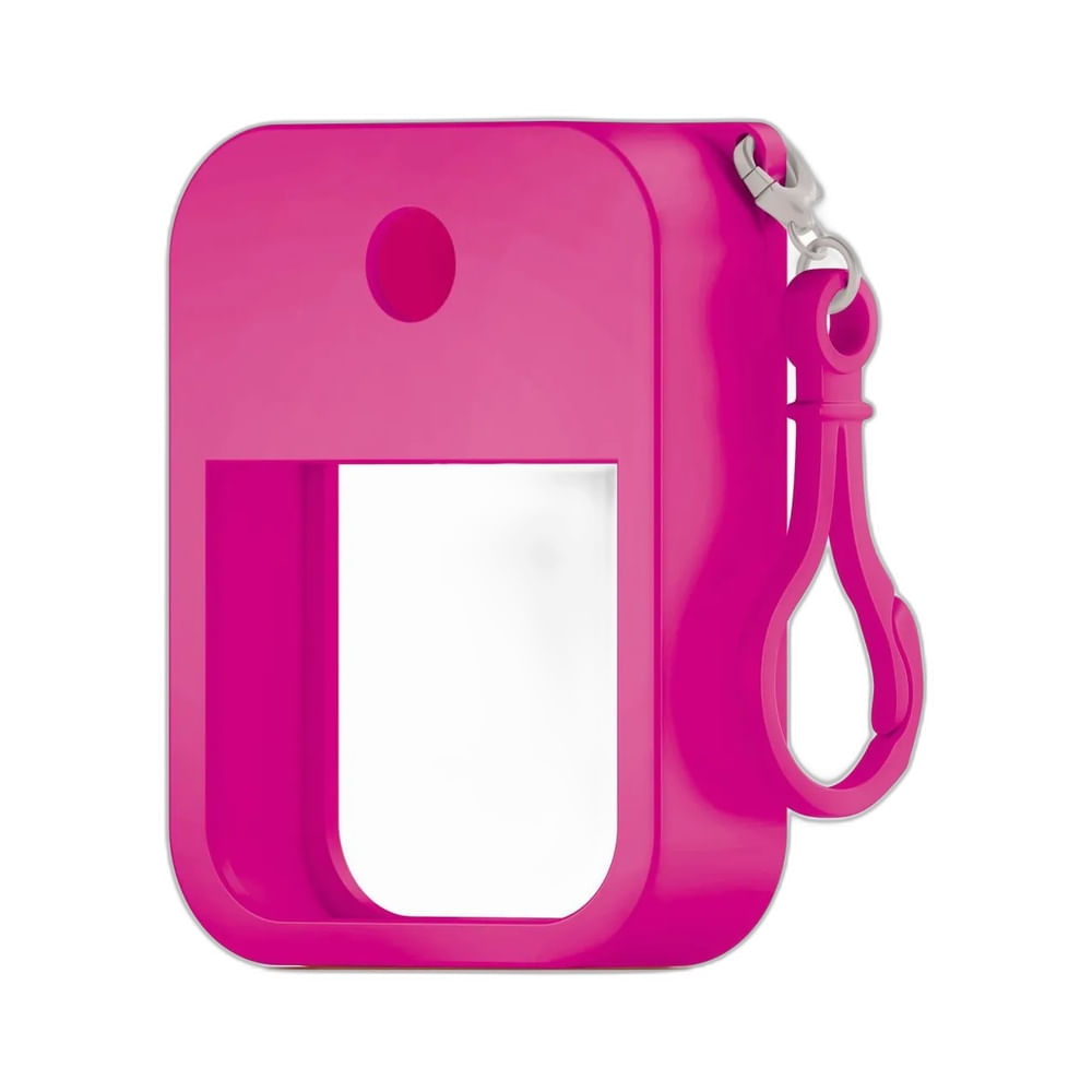 Spray Perfumado Ricca Go! Pink 34ml em close, mostrando detalhes da embalagem rosa.